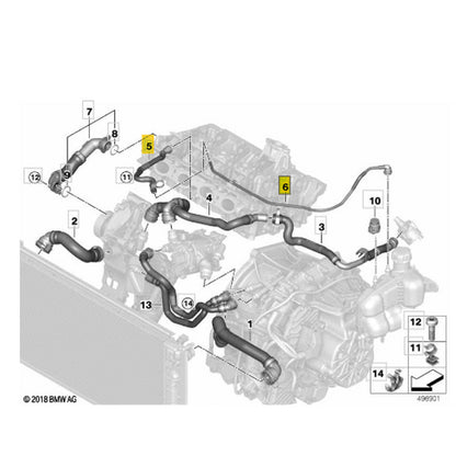 Mangueira Água Radiador BMW X2 B48 2018 2019 2020 2021 2022