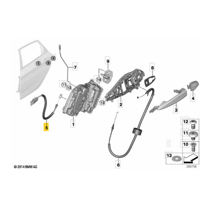 Cabo Maçaneta BMW X2 2017 2018 2019 2020 2021 2022 Traseiro