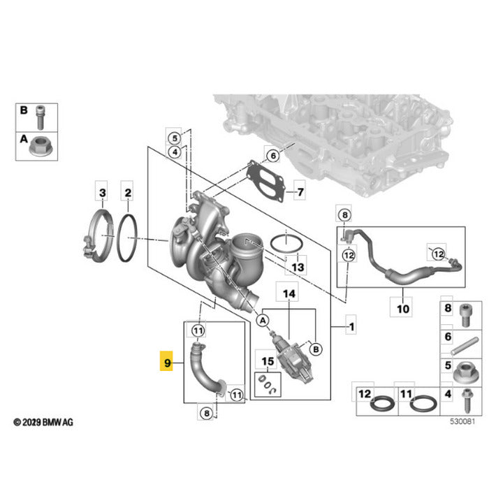 Cano Tubo Turbina Óleo BMW X2 B48 2018 2019 2020 2021 2022