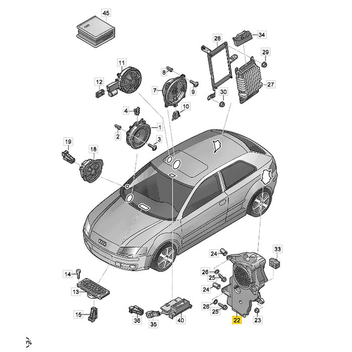 Subwoofer Audi A3 2008 2009 2010 2012 Porta Mala Esquerdo