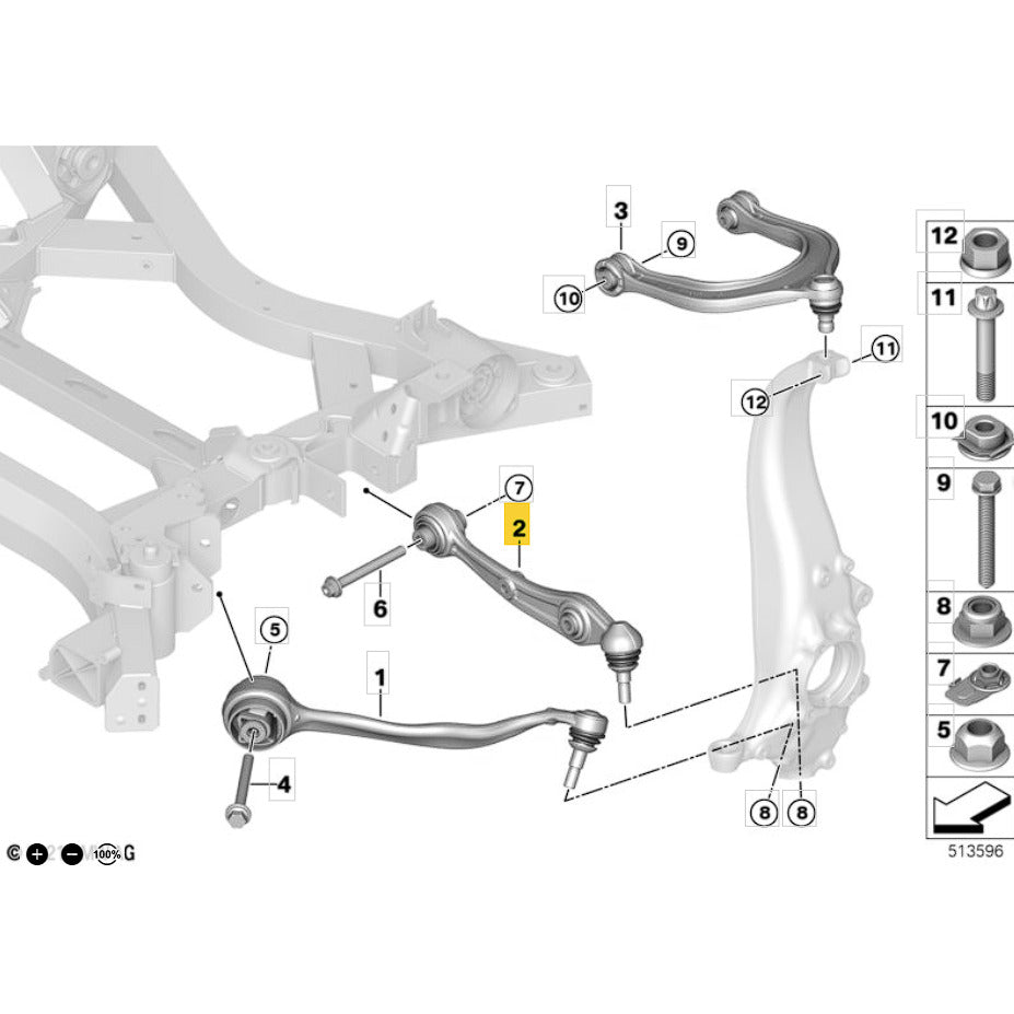 Braço Suspensão BMW iX I20 2022 2023 2025 Dianteiro Esquerdo
