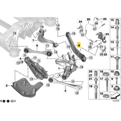 Braço Suspensão BMW iX I20 2022 2023 a 2025 Traseiro Direito