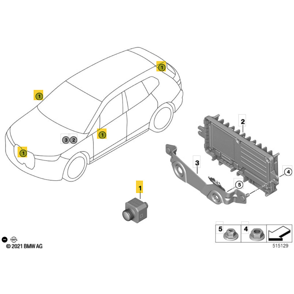 Câmera Estacionamento BMW iX I20 2022 2023 2025 Assistência