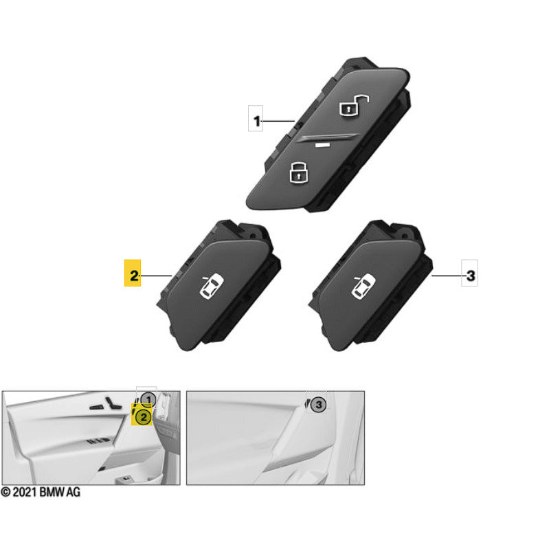 Comando Botão BMW iX I20 2022 2025 Porta Dianteira Esquerda