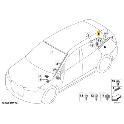 Friso Superior Carroceria BMW iX I20 2025 Traseiro Direito