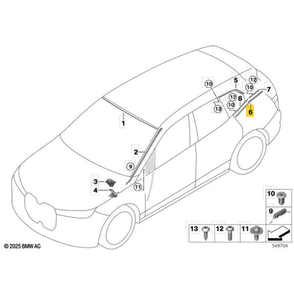 Friso Carroceria BMW iX I20 M60 2022 a 2025 Traseiro Esquerdo