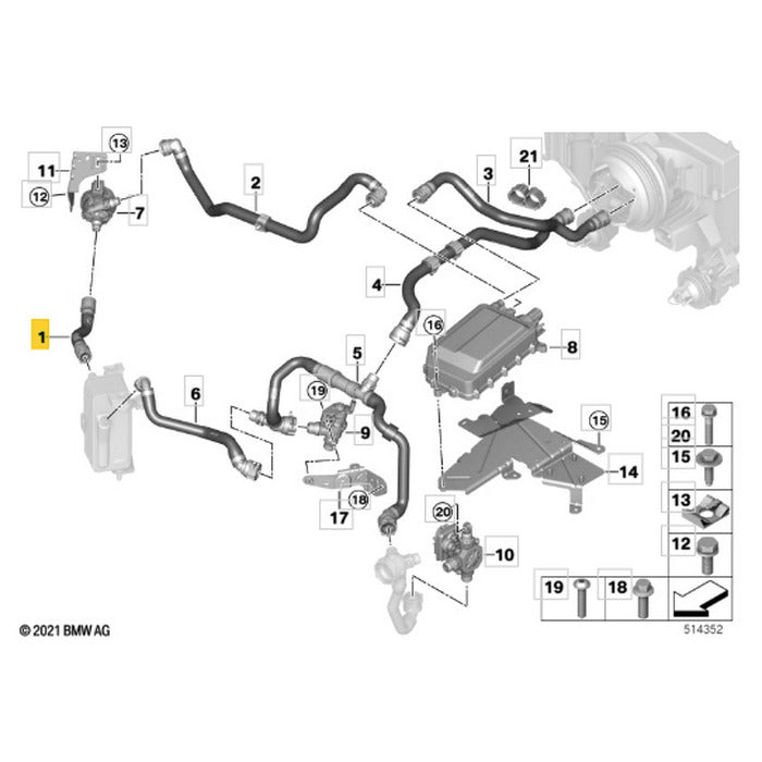 Mangueira Arrefecimento Motor Elétrico BMW iX 2023 2024 2025