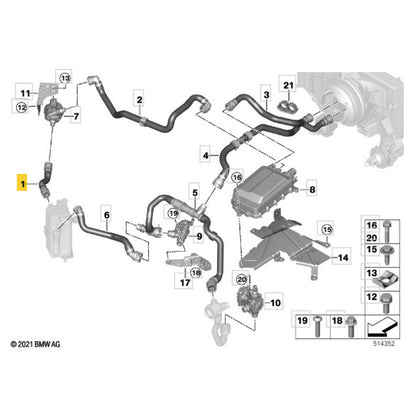 Mangueira Arrefecimento Motor Elétrico BMW iX 2023 2024 2025