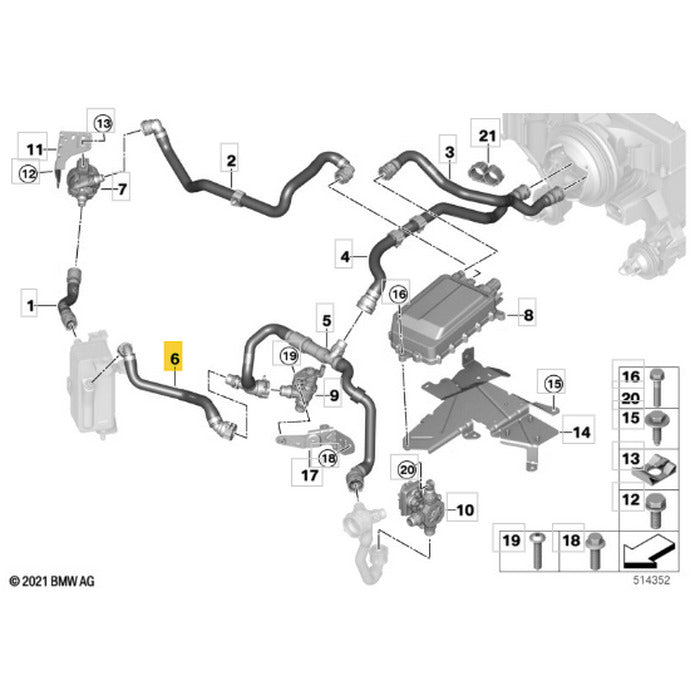Mangueira Arrefecimento Motor Elétrico BMW iX 2023 2024 2025