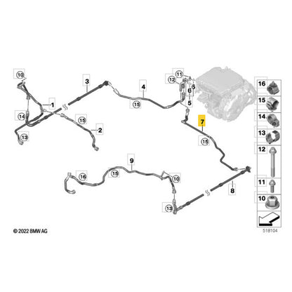Mangueira Radiador Arrefecimento BMW iX I20 2023 2024 2025
