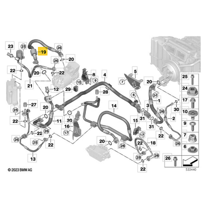 Mangueira Ar Condicionado BMW iX I20 M60 2022 2023 2024 2025