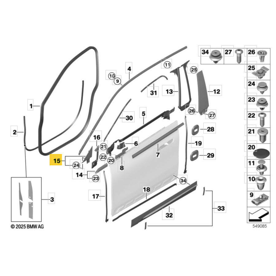 Acabamento Porta Retrovisor BMW iX I20 2022 a 2025 Esquerdo