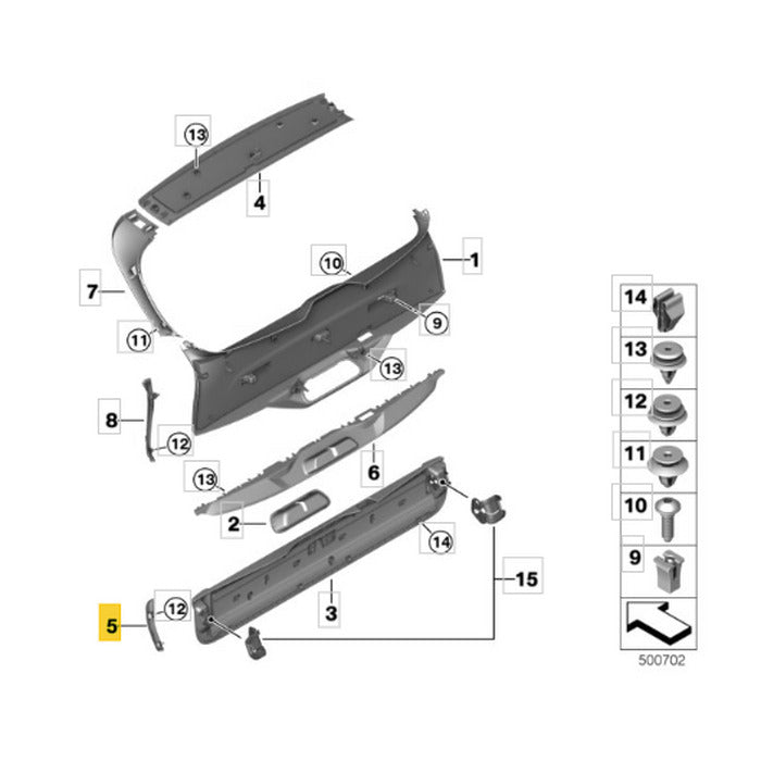 Moldura Acabamento BMW X5 2020 2021 2022 Tampa Traseira Par