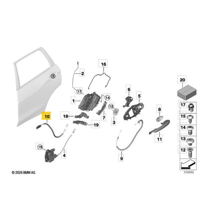 Cabo Maçaneta BMW X5 G05 2019 2020 2021 2022 2023 Traseiro