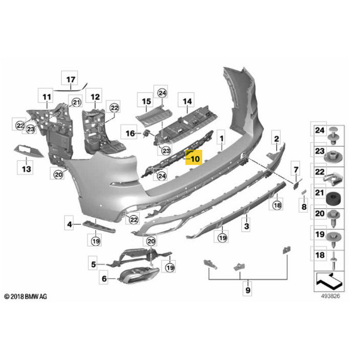 Senor Abertura Tampa Traseira BMW X5 2021 2022 2023 Suporte