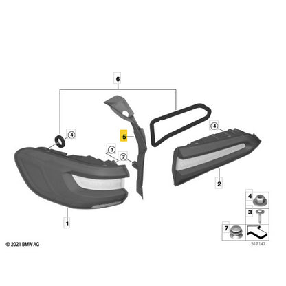 Acabamento Lanterna BMW X5 2020 2021 2022 Traseira Esquerda