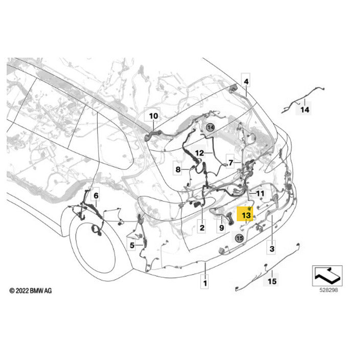 Chicote Antena Keyless BMW X5 2021 2022 2023 Tampa Traseira