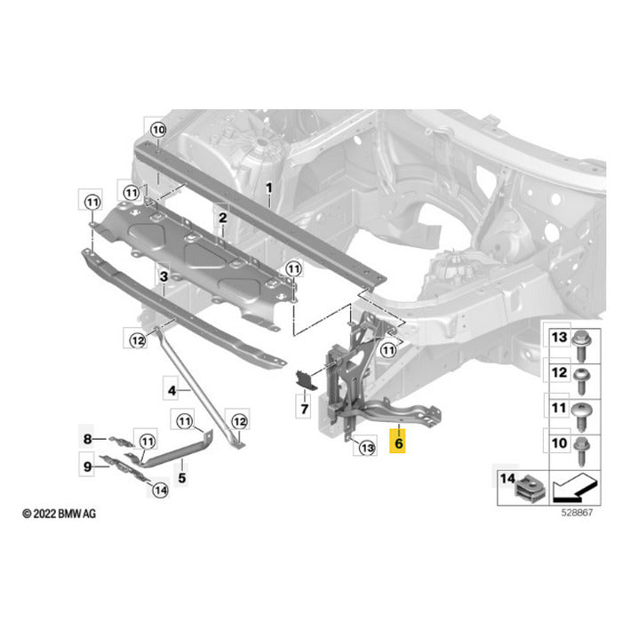 Guia Suporte Farol BMW X5 2019 2020 2021 2022 2023 Esquerdo