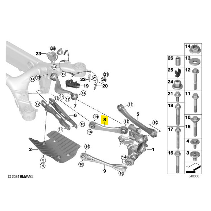 Braço Suspensão BMW X5 2020 2021 2022 2023 Traseiro Direito