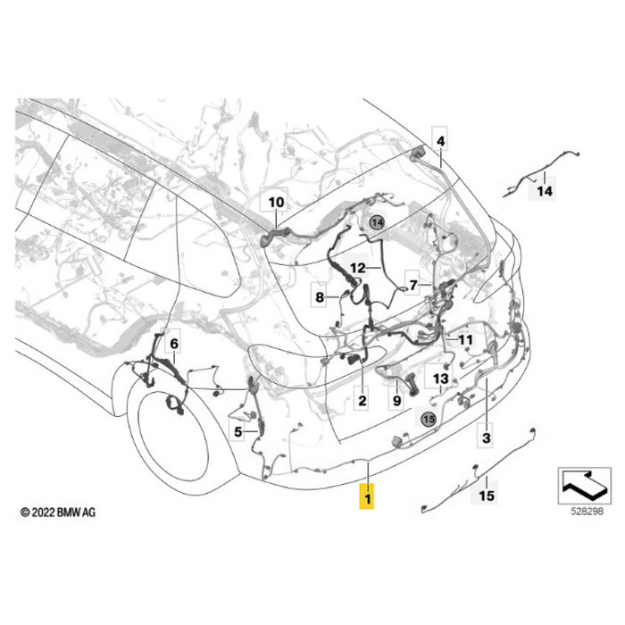 Chicote Sensor Estacionamento BMW X5 2021 2022 2023 Traseiro