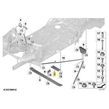 Suporte Tunel Travessa Assoalho BMW X5 2020 2021 2022 2023