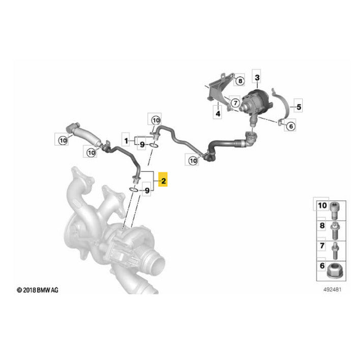 Mangueira Tubo Refrigeração Turbina BMW X3 X5 2021 2022 2023