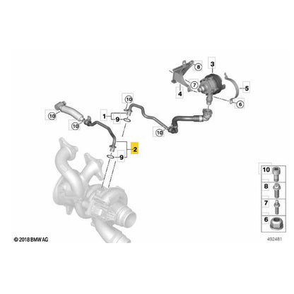 Mangueira Tubo Refrigeração Turbina BMW X3 X5 2021 2022 2023