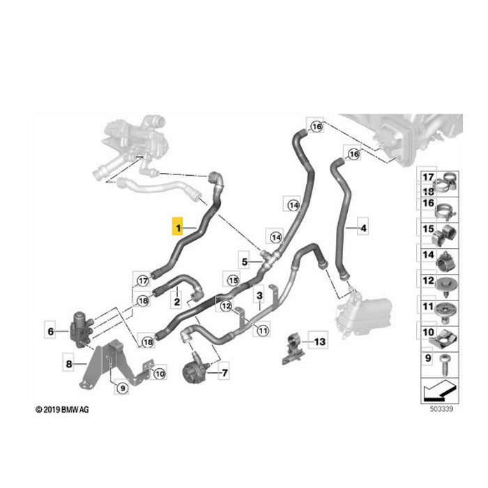 Mangueira Água Aquecedor BMW X5 G05 B58 2021 2022 2023 Motor