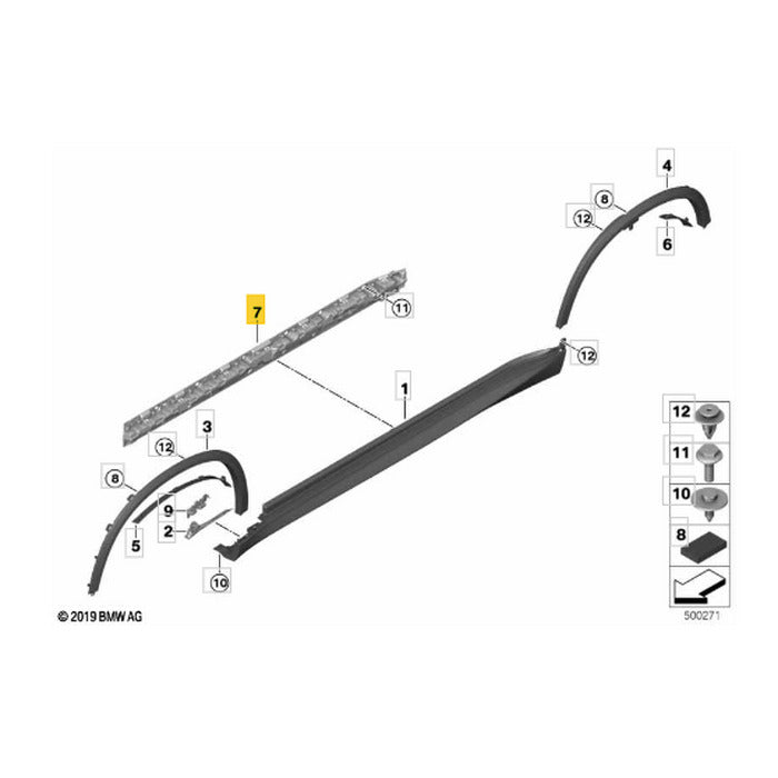 Guia Suporte Spoiler Caixa Ar BMW X5 2021 2022 2023 Esquerdo