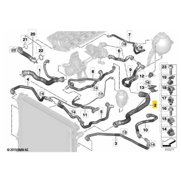 Mangueira Água Radiador BMW X5 B58 2020 2021 2022 2023 Motor