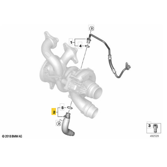 Tubo Cano Retorno Óleo Turbina BMW X5 G05 B58 2019 2022 2023