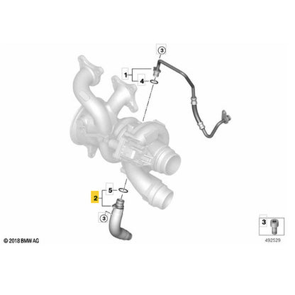 Tubo Cano Retorno Óleo Turbina BMW X5 G05 B58 2019 2022 2023