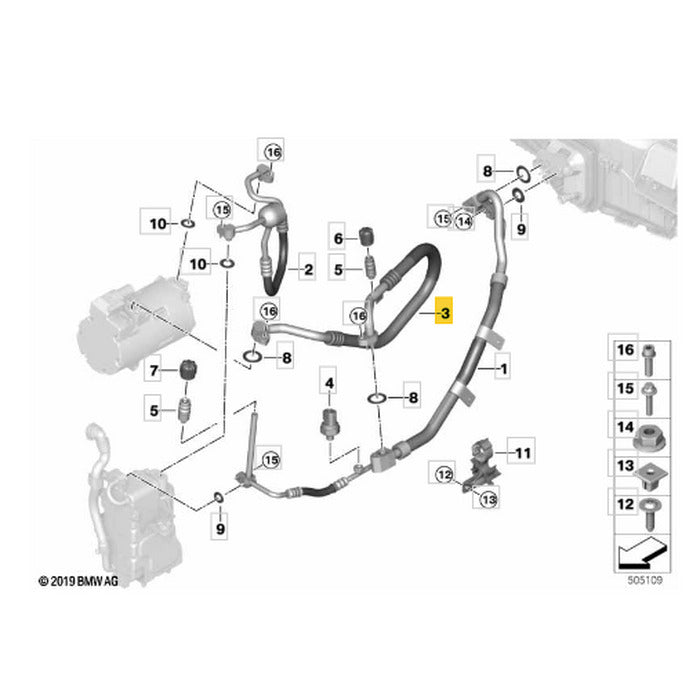 Mangueira Tubo Ar Condicionado BMW X5 G05 B58 2021 2022 2023