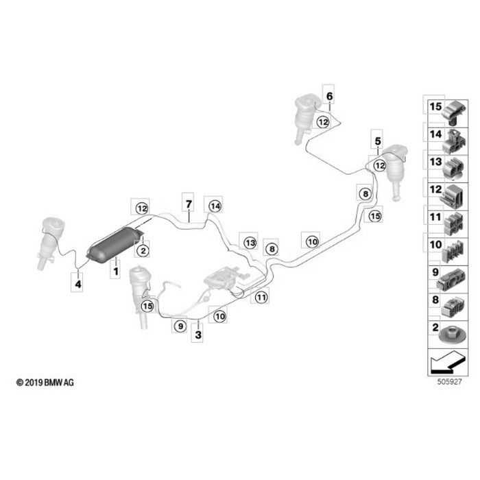 Kit 5 Mangueiras Ar Pneumática BMW X5 G05 B58 2021 2022 2023