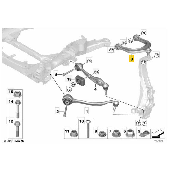 Bandeja Suspensão Superior BMW X5 X6 2023 Dianteiro Esquerdo