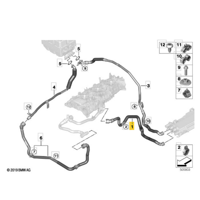 Mangueira Retorno Água Radiador BMW X5 G05 Híbrido 2022 2023