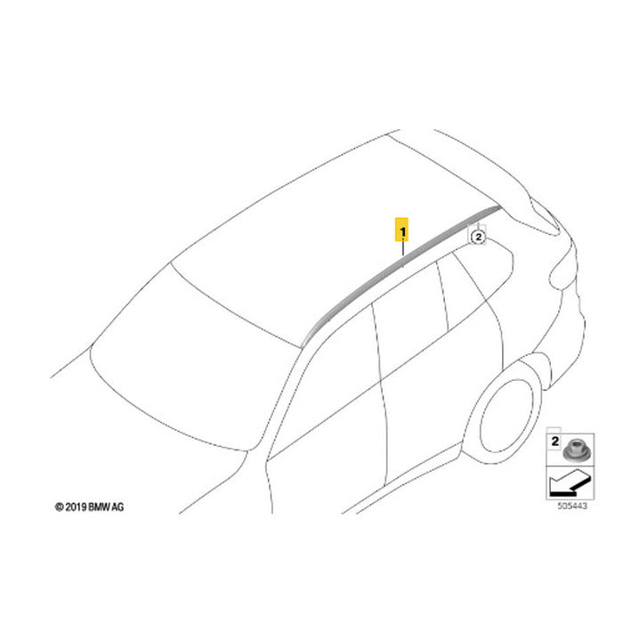 Rack Teto Black Piano BMW X5 G05 45e 2021 2022 2023 Direito