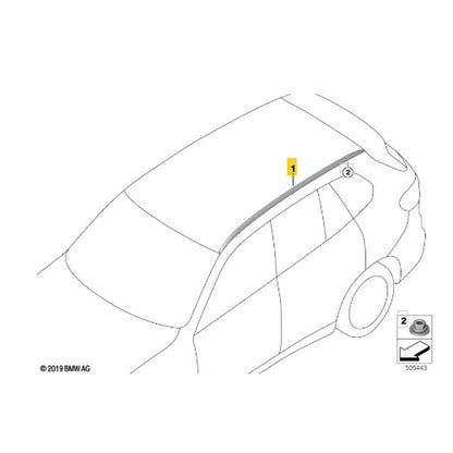 Rack Teto Black Piano BMW X5 G05 45e 2021 2022 2023 Direito
