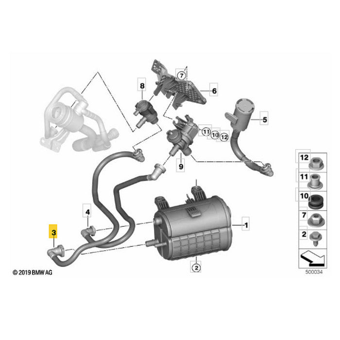 Mangueira Filtro Canister BMW X5 Híbrido 2020 2021 2022 2023