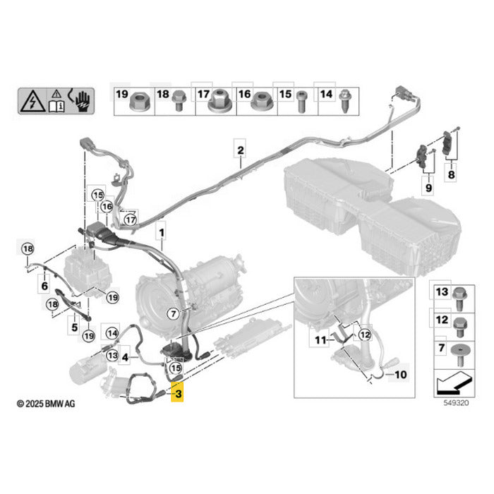 Chicote Elétrico Alta Tensão BMW X5 2019 2020 2021 2022 2023
