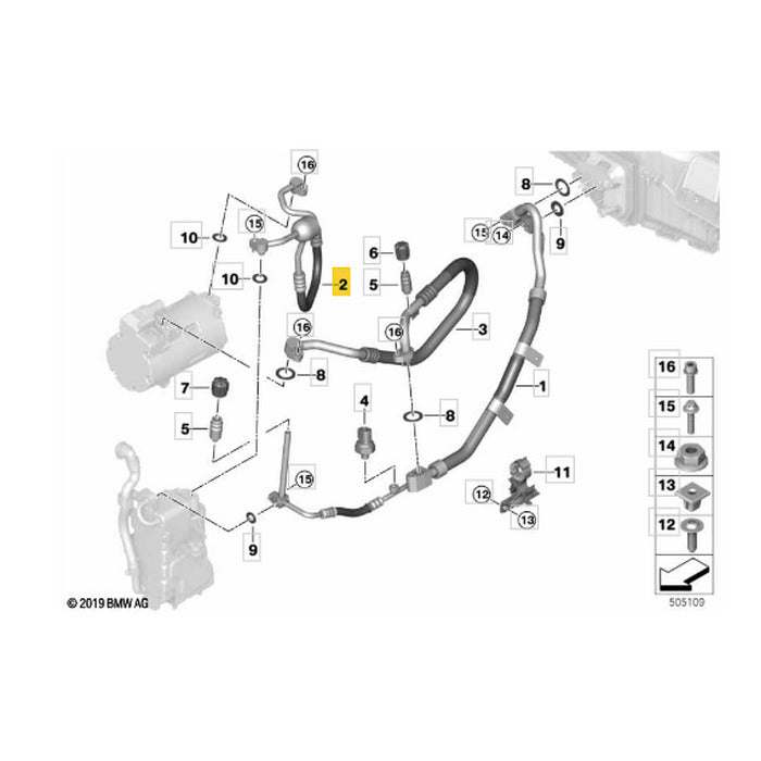 Tubo Pressão Ar Condicionado BMW X5 G05 2021 2022 Compressor