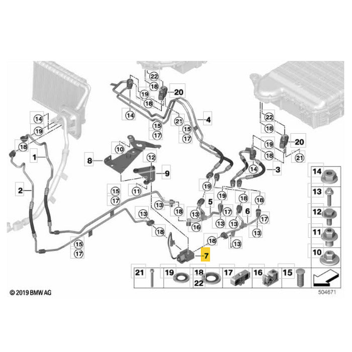 Válvula Corte Refrigeração BMW X5 2021 2022 2023 Condensador