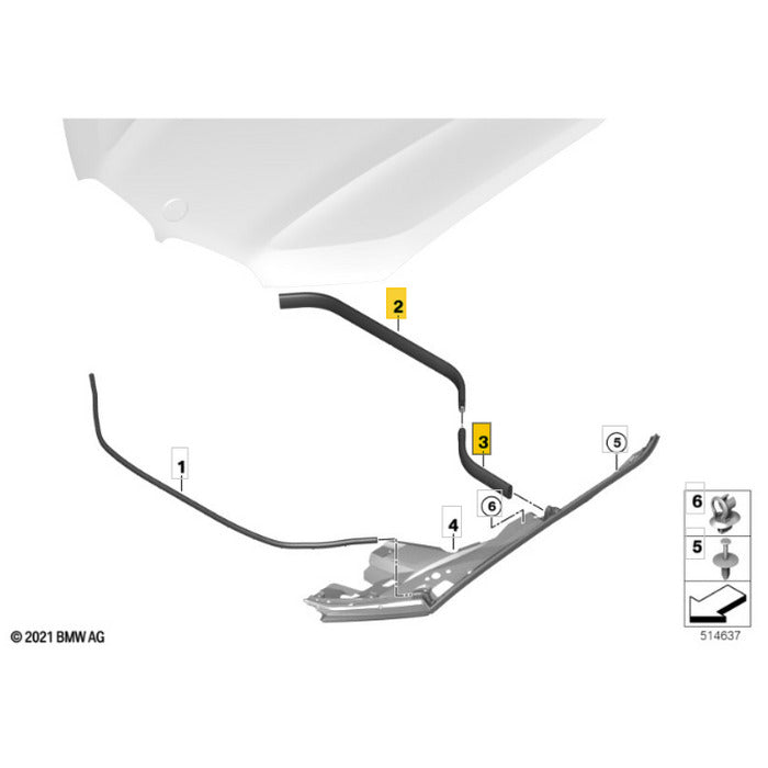 Conjunto Vedação Painel Corta Fogo BMW X5 G05 2021 2022 2023