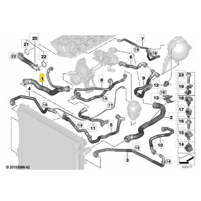 Mangueira Água Radiador BMW X5 B58 2020 2021 2022 2023 Motor