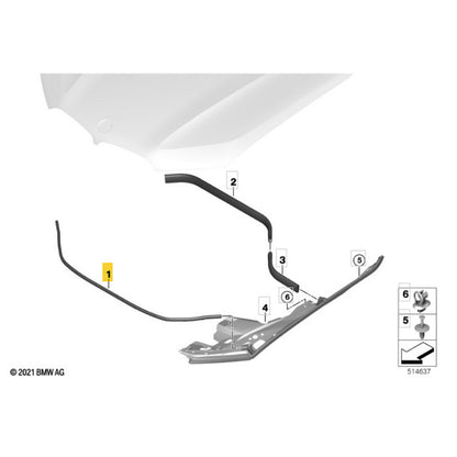 Borracha Vedação Capô BMW X5 G05 Híbrida 2020 2021 2022 2023