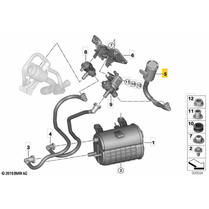 Tubo Filtro Combustivel BMW X5 B58 2021 2022 2023 Ventilação