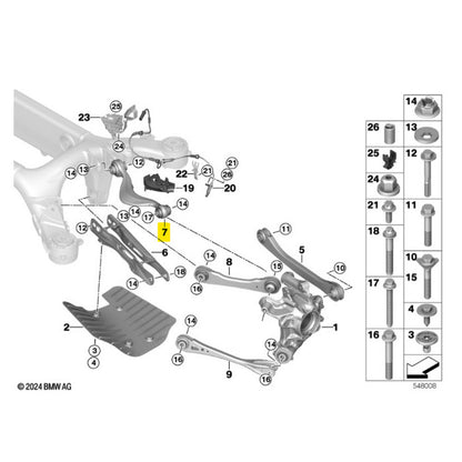 Braço Suspensão Curvo BMW X5 G05 2022 2023 Traseiro Esquerdo