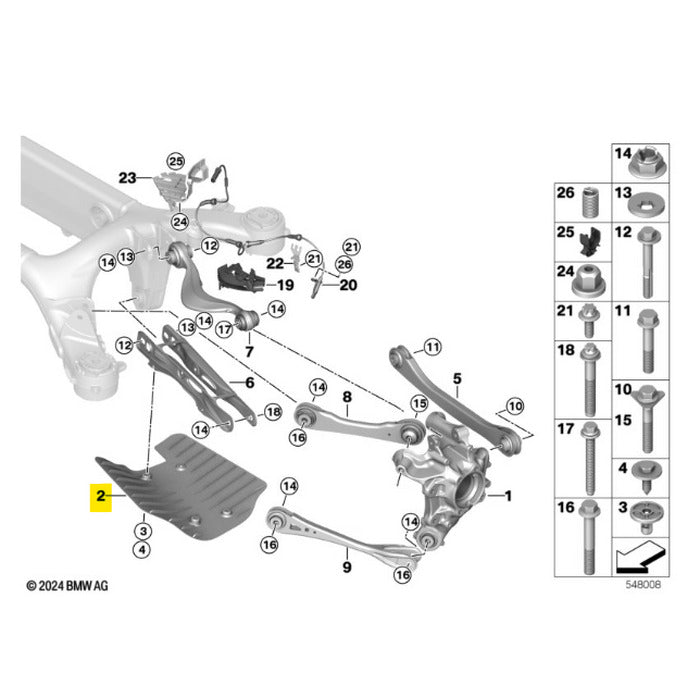 Capa Protetor Suspensão BMW X5 2020 2021 2022 2023 Esquerdo