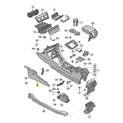 Acabamento Console Central VW Golf 2014 2015 2019 Direito