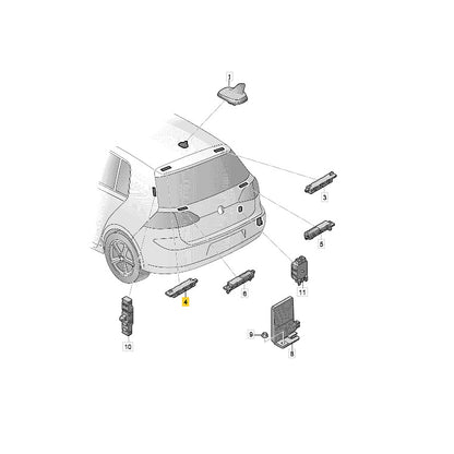 Antena Keyless Amplificada VW Golf 2014 2015 2016 a 2019